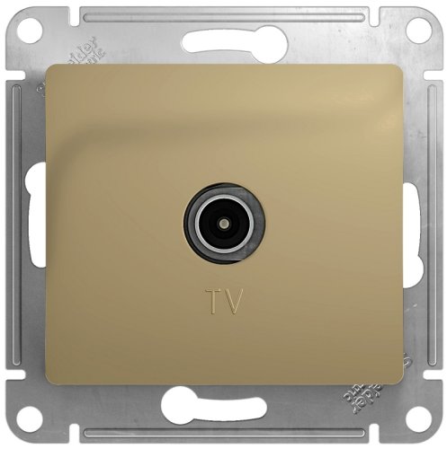 Розетка TV Оконечная без рамки Systeme Electric Glossa 1-м. титан картинка